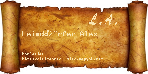 Leimdörfer Alex névjegykártya